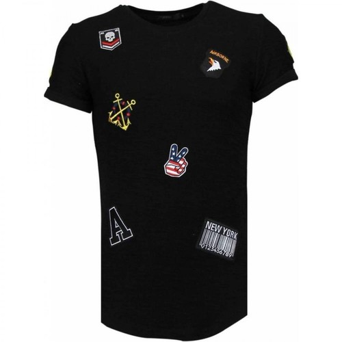 Justing, Military Patches T-Shirt Czarny, male, 363.07PLN