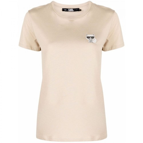 Karl Lagerfeld, Ikonik Mini Choupette T-shirt Beżowy, female, 406.00PLN