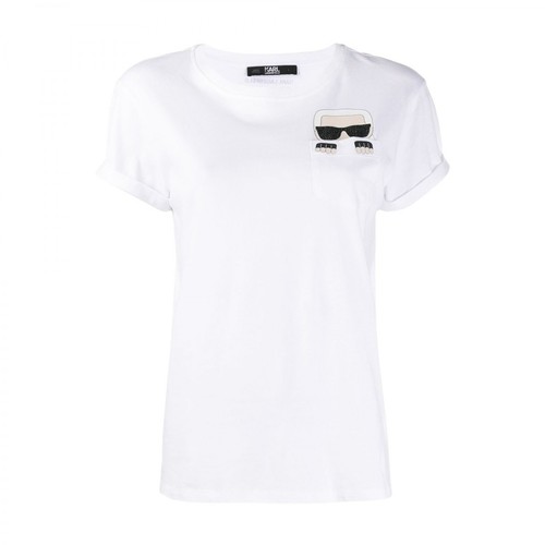 Karl Lagerfeld, Logo patch T-shirt Biały, female, 406.00PLN