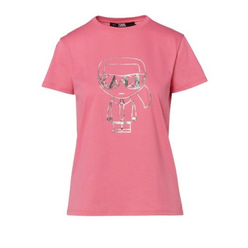 Karl Lagerfeld, T-Shirt Z Ikoną Różowy, female, 205.00PLN