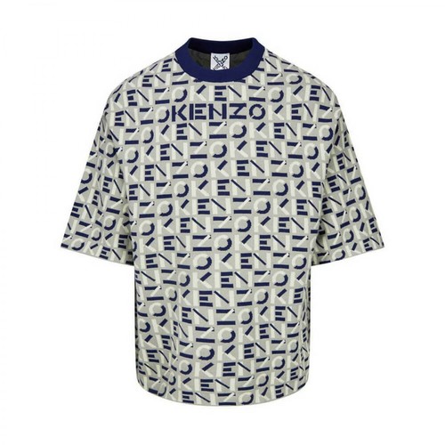Kenzo, T-shirt z nadrukiem sportowym Szary, male, 1407.00PLN