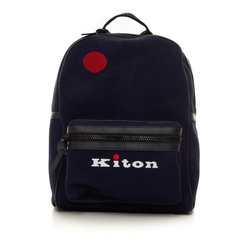 Kiton, Canvas rucksack Niebieski, male, 2814.00PLN