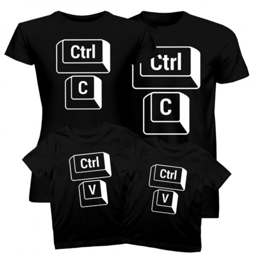 Komplet dla rodziny - Ctrl+C + Ctrl+V - koszulki z nadrukiem 216.00PLN