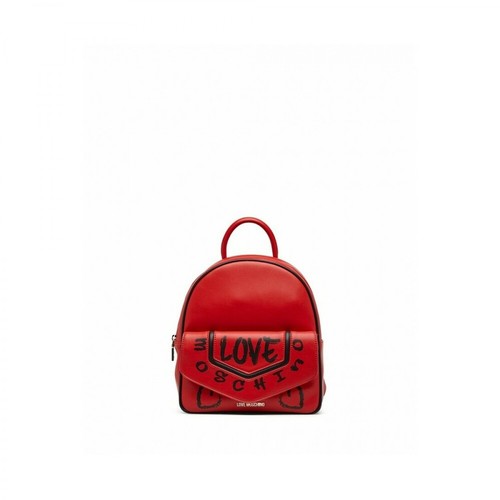 Love Moschino, Backpack Jc4222 Pu Leather Synthetic Czerwony, female, 562.00PLN