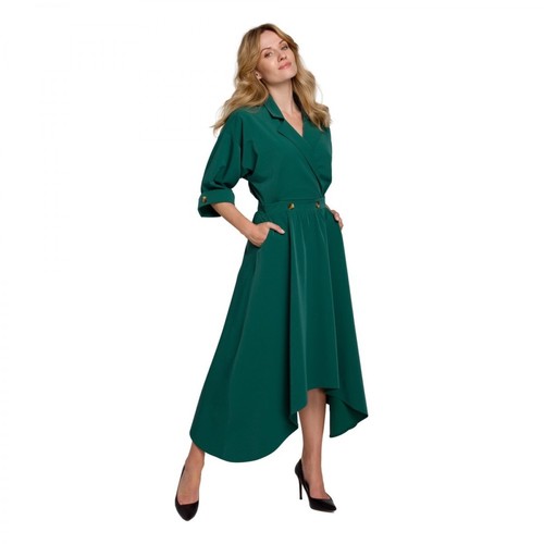 Makover, Sukienka Z Asymetrycznym Dołem Zielony, female, 265.00PLN