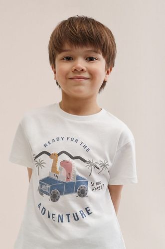 Mango Kids t-shirt bawełniany dziecięcy Coche 29.99PLN