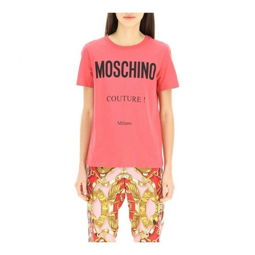 Moschino, print t-shirt Różowy, female, 593.00PLN