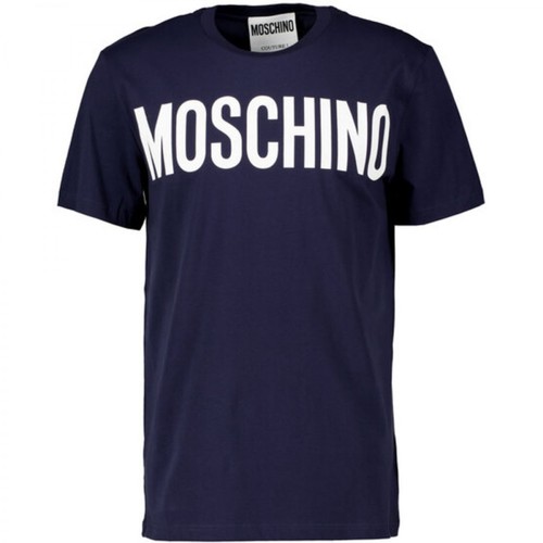 Moschino, Printed T-shirt Niebieski, male, 580.00PLN