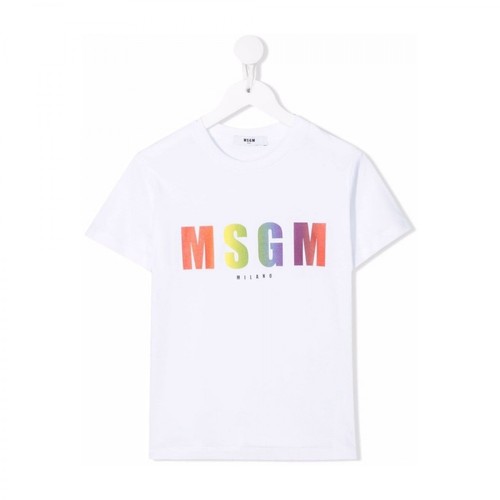 Msgm, T-Shirt Jersey Biały, female, 224.00PLN
