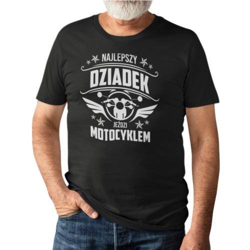 Najlepszy dziadek jeździ motocyklem - męska koszulka z nadrukiem 69.00PLN