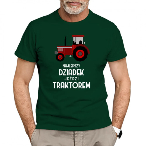 Najlepszy dziadek jeździ traktorem - męska koszulka z nadrukiem 69.00PLN