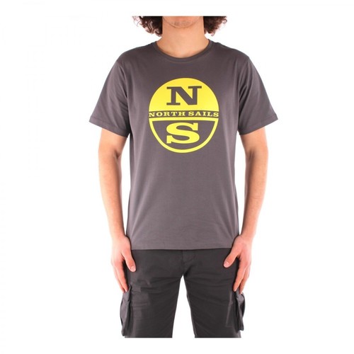 North Sails, 692689 Short sleeve T-shirt Szary, male, 223.00PLN