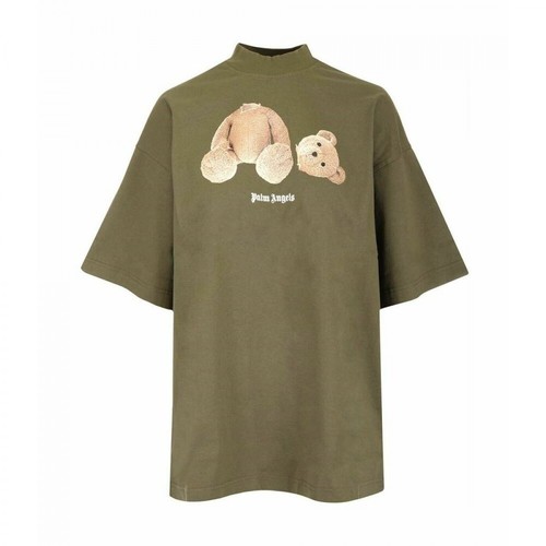Palm Angels, Bear Loose T-shirt Zielony, female, 1232.00PLN