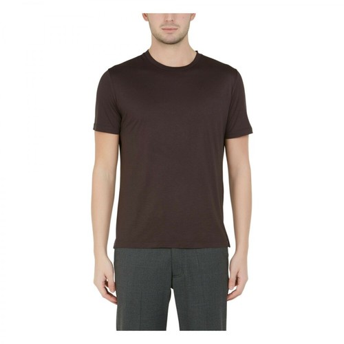 Paolo Pecora, Jersey T-shirt Brązowy, male, 271.00PLN