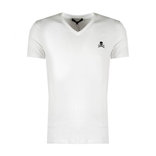 Philipp Plein, T-shirt Scollo V Biały, male, 329.00PLN