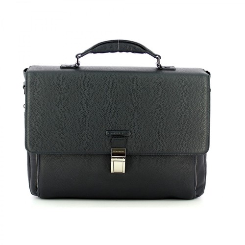 Piquadro, Modus 15.0 leather expandable briefcase Niebieski, male, 1256.00PLN