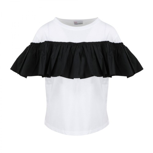 RED Valentino, T-Shirt With Rouches Biały, female, 911.00PLN