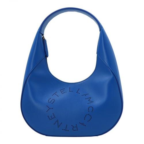 Stella McCartney, Small Stella Logo Hobo Shoulder Bag Niebieski, female, 2714.00PLN