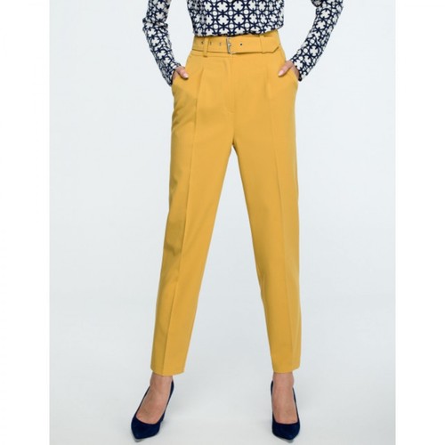 Style, Spodnie w kant S124 Żółty, female, 175.00PLN