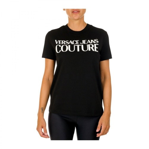 Versace Jeans Couture, Camiseta Hahf CJF T-Shirt Czarny, female, 528.00PLN