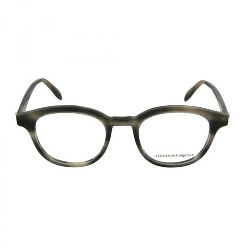 Alexander McQueen, Round Acetate Optical Glasses Szary, male, 999.00PLN
