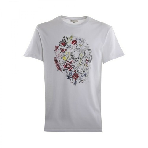 Alexander McQueen, Skull PRT T-Shirt Biały, male, 1004.00PLN