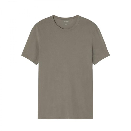 American Vintage, Round Neck Cotton T-Shirt Brązowy, male, 334.00PLN
