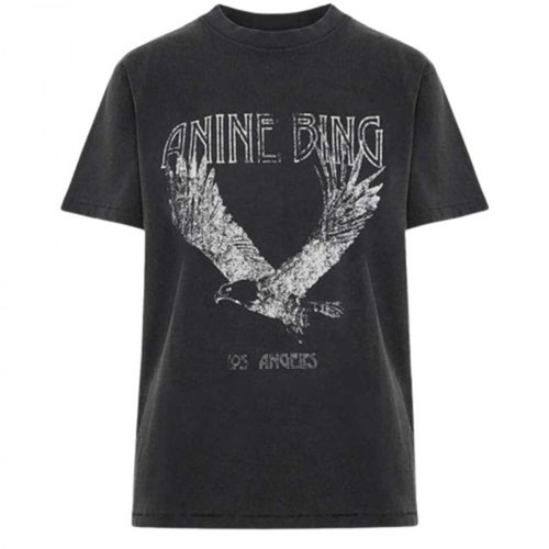 Anine Bing, T-shirt eagle Czarny, male, 458.00PLN
