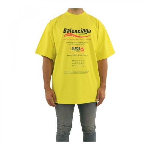 Balenciaga, Boxy T-Shirt Żółty, male, 1968.34PLN