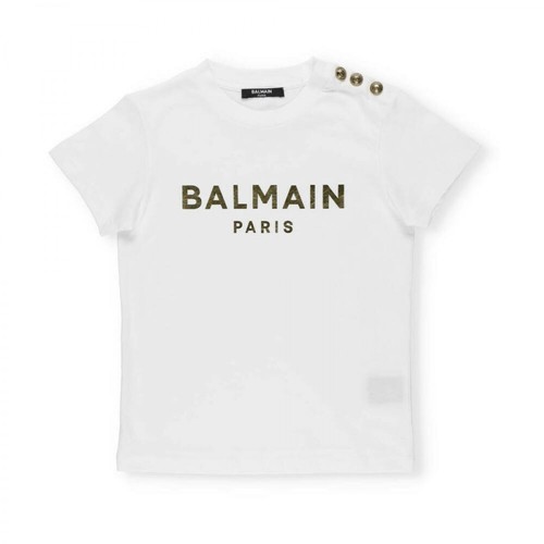 Balmain, Logo T-shirt Biały, male, 593.00PLN