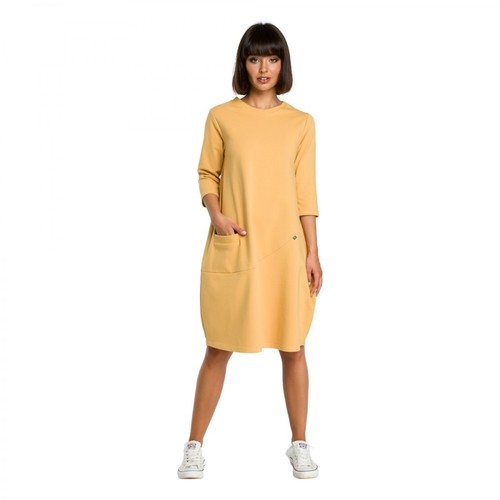 BE, Sukienka z kieszenią na przodzie Żółty, female, 169.00PLN