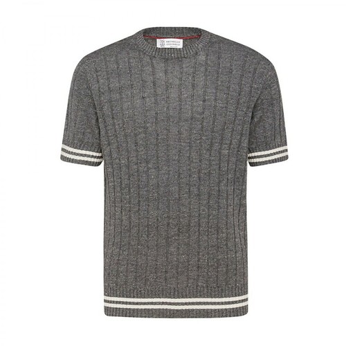 Brunello Cucinelli, T-shirts and Polos Grey Szary, male, 2691.00PLN