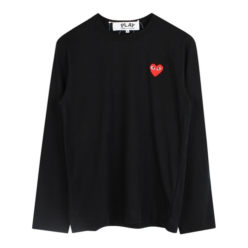 Comme des Garçons Play, Heart Logo LS T-Shirt Czarny, male, 589.00PLN