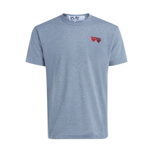 Comme des Garçons Play, melange T-shirt with double heart Szary, male, 452.00PLN