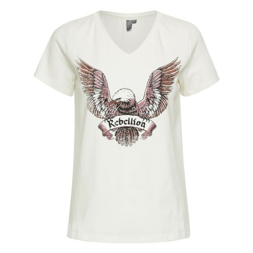 Culture, Gabriella V-neck T-shirt Biały, female, 94.50PLN