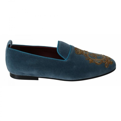 Dolce & Gabbana, Crown Flats Shoes Niebieski, male, 2179.58PLN