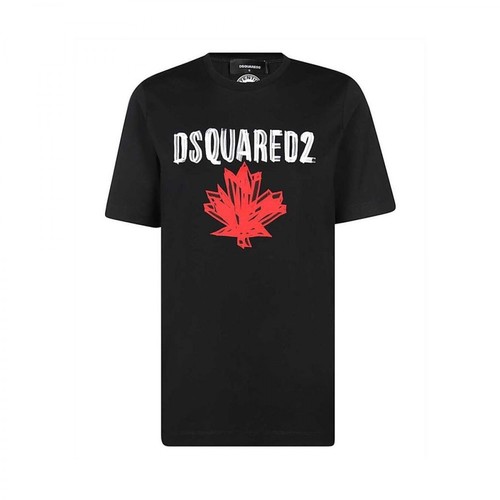 Dsquared2, D2 Leaf Renny T-shirt Czarny, female, 694.00PLN
