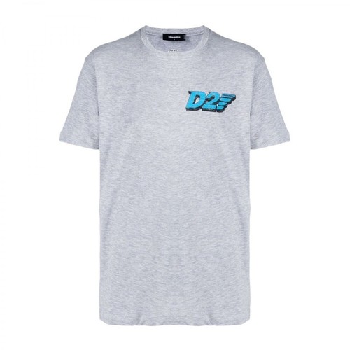Dsquared2, Graphic-print short-sleeve T-shirt Szary, male, 434.00PLN
