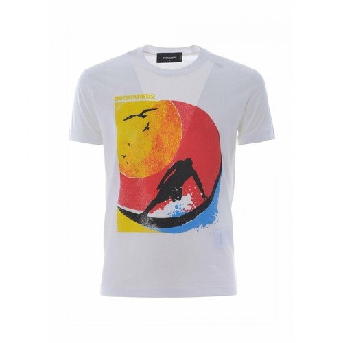 Dsquared2, Surf T-shirt Biały, male, 616.00PLN