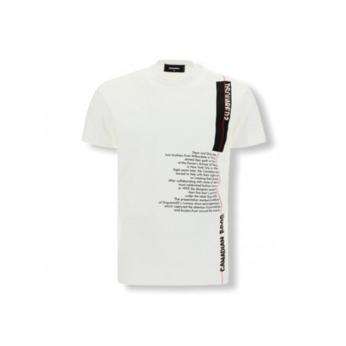 Dsquared2, T-Shirt CON Stampa Biały, male, 593.00PLN