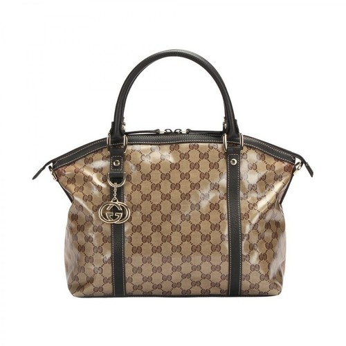 Gucci Vintage, Pre-owned Crystal Dome Handbag Brązowy, female, 3129.00PLN