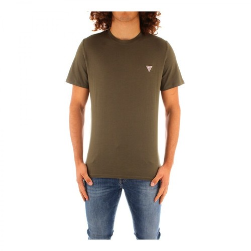 Guess, T-Shirt Z Logodreieckiem Zielony, male, 208.00PLN