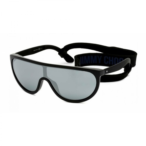 Jimmy Choo, Shield plastic unisex Sunglasses Matte Black / Silver Czarny, unisex, 1004.00PLN