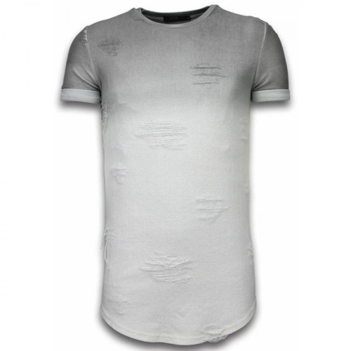 Justing, Flare Effect T-shirt Long Fit Szary, male, 363.07PLN
