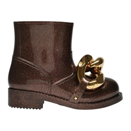 JW Anderson, Chain Rubber Ankle Boots Glitter Brązowy, female, 1429.79PLN