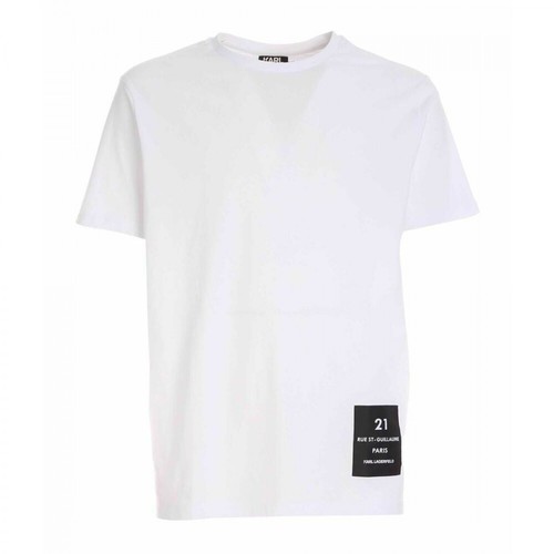 Karl Lagerfeld, Label T-shirt Biały, male, 432.00PLN