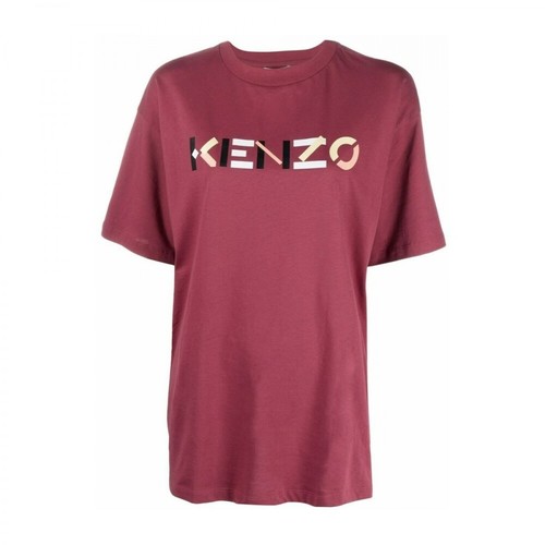 Kenzo, Logo Loose T-Shirt Brązowy, female, 625.50PLN