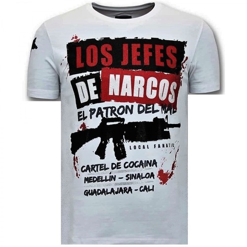 Local Fanatic, T-shirt Los Jefes De Narcos Biały, male, 453.85PLN