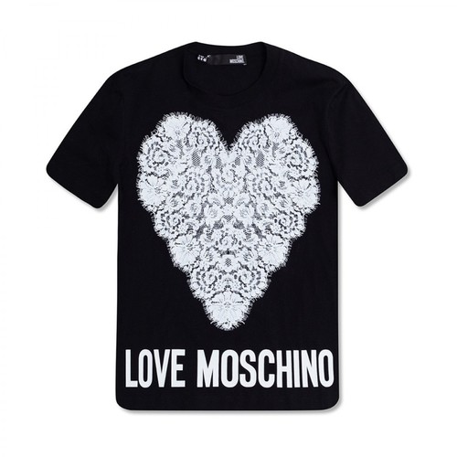 Love Moschino, Printed T-shirt Czarny, female, 406.00PLN