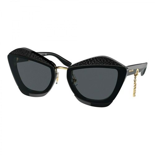 Miu Miu, Sunglasses Charms SMU 01X Czarny, female, 1724.00PLN